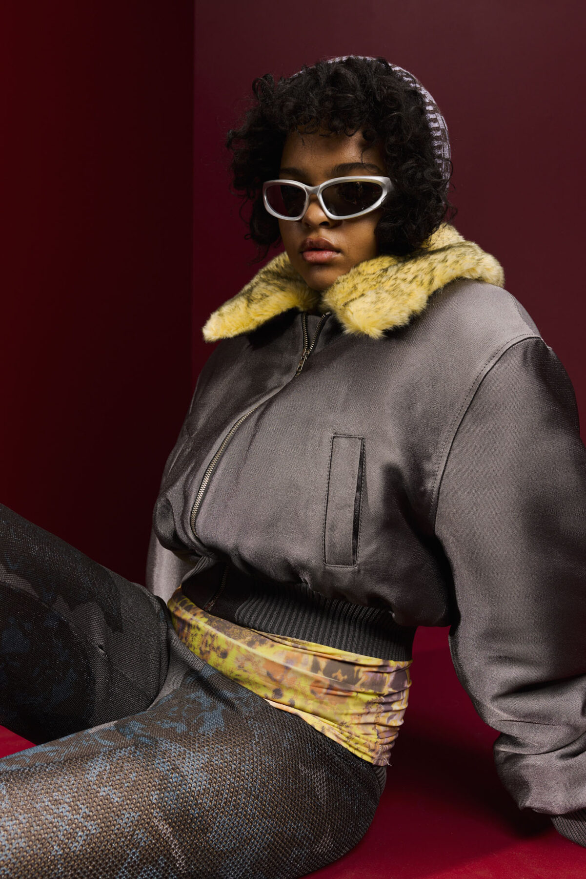 Model wearing Aalto University graduate collection