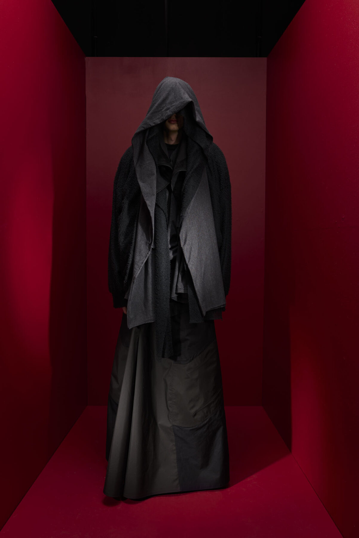 Model wearing Aalto University graduate collection