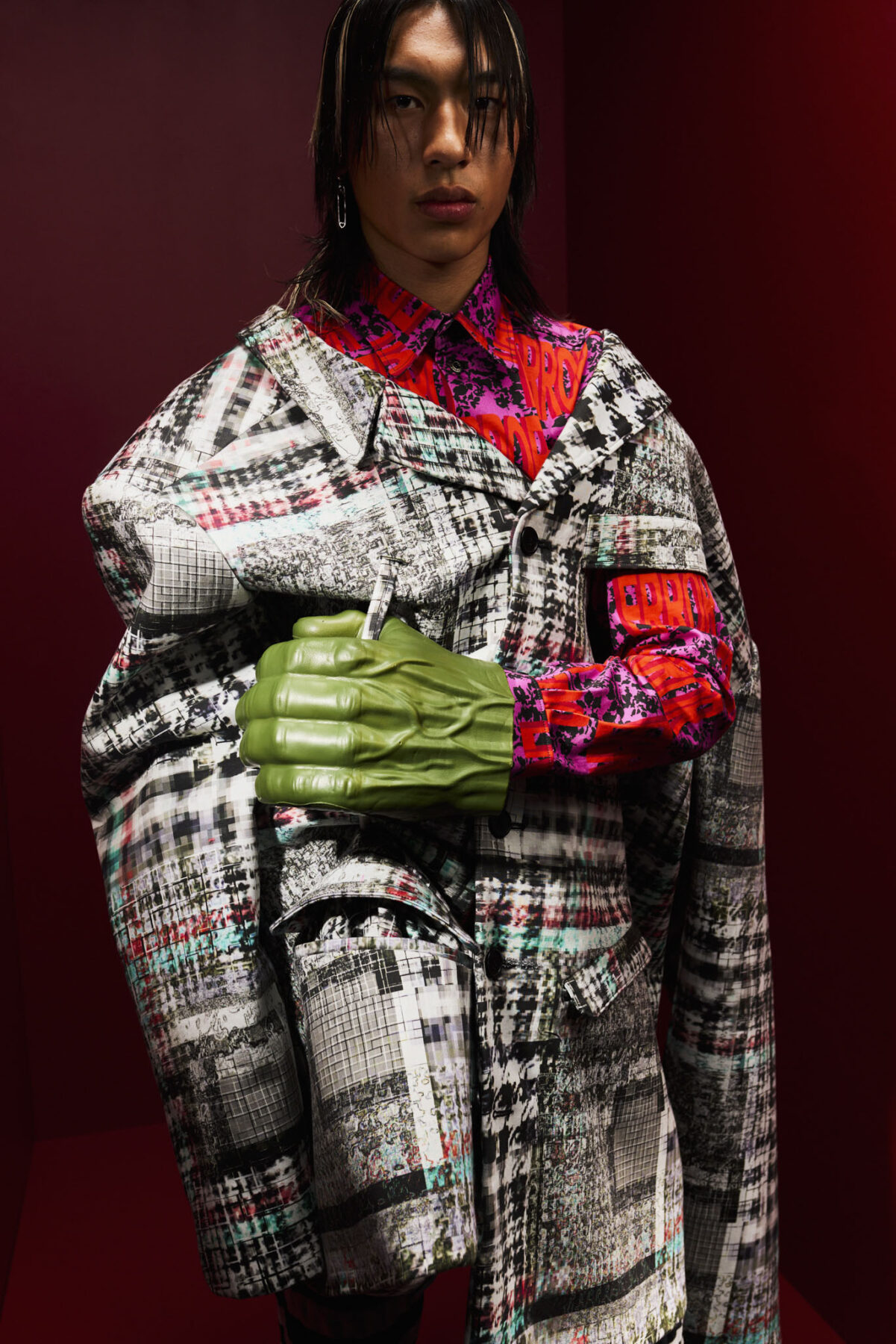 Model wearing Aalto University graduate collection