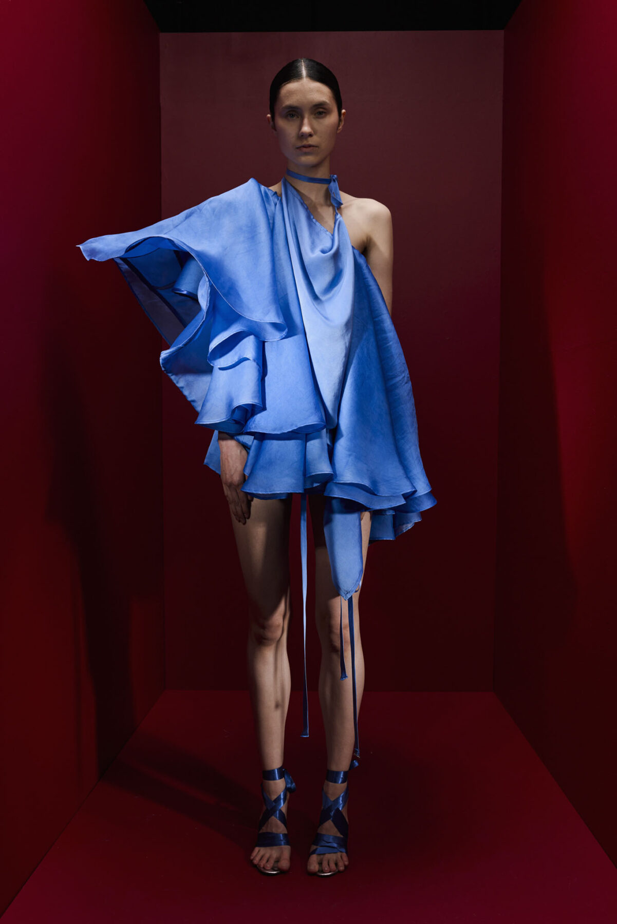 Model wearing Aalto University graduate collection