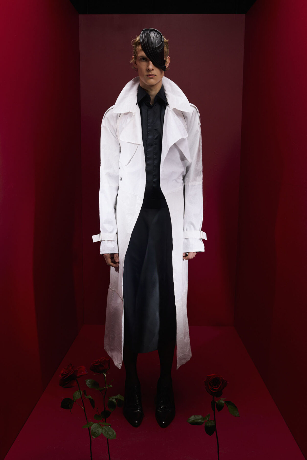 Model wearing Aalto University graduate collection