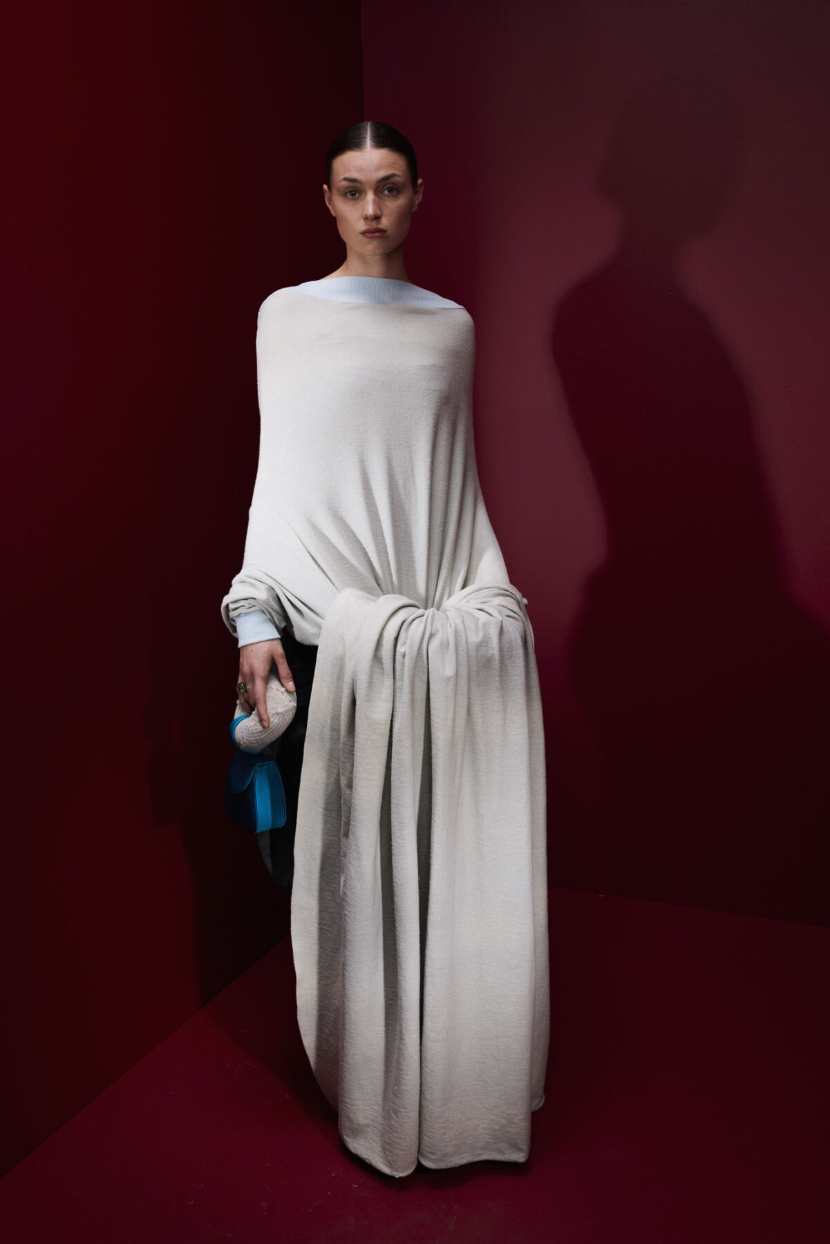 Model wearing Aalto University graduate collection