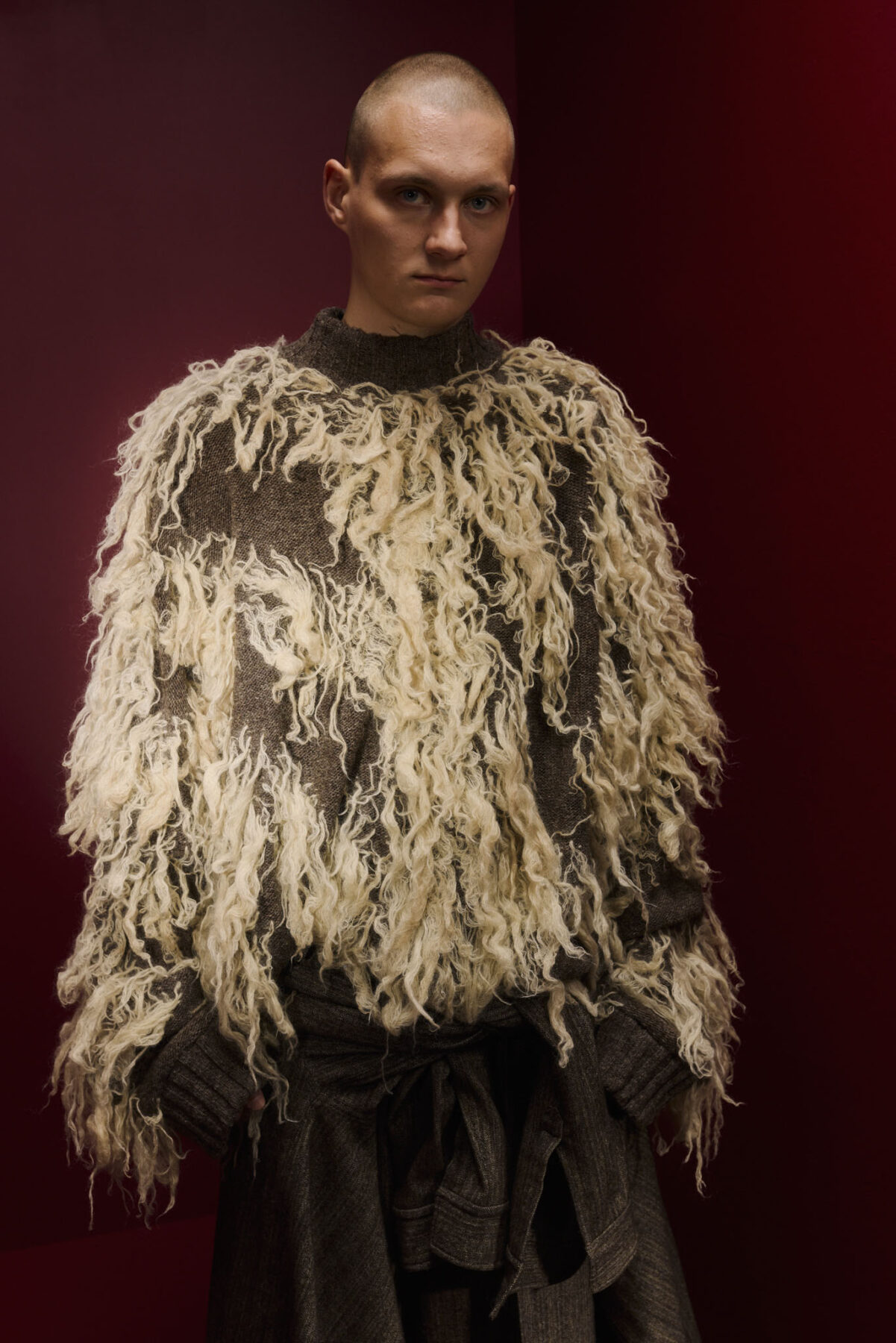 Model wearing Aalto University graduate collection