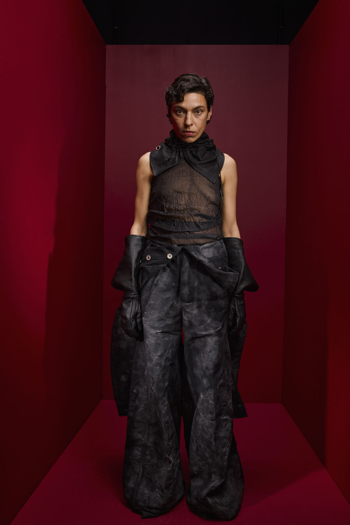 Model wearing Aalto University graduate collection