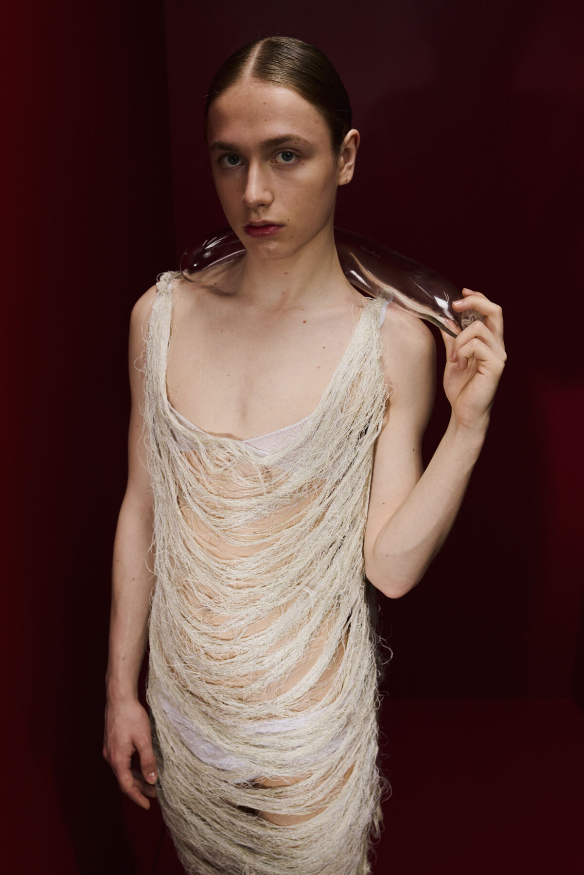 Model wearing Aalto University graduate collection