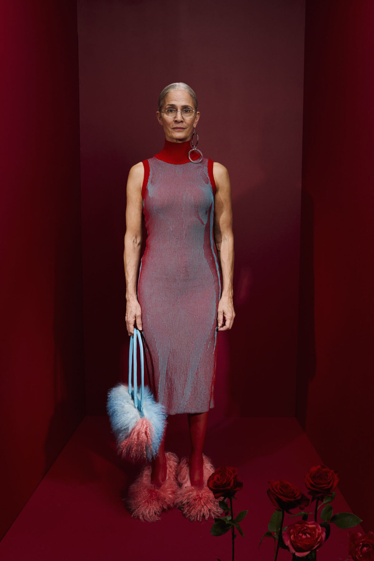 Model wearing Aalto University graduate collection