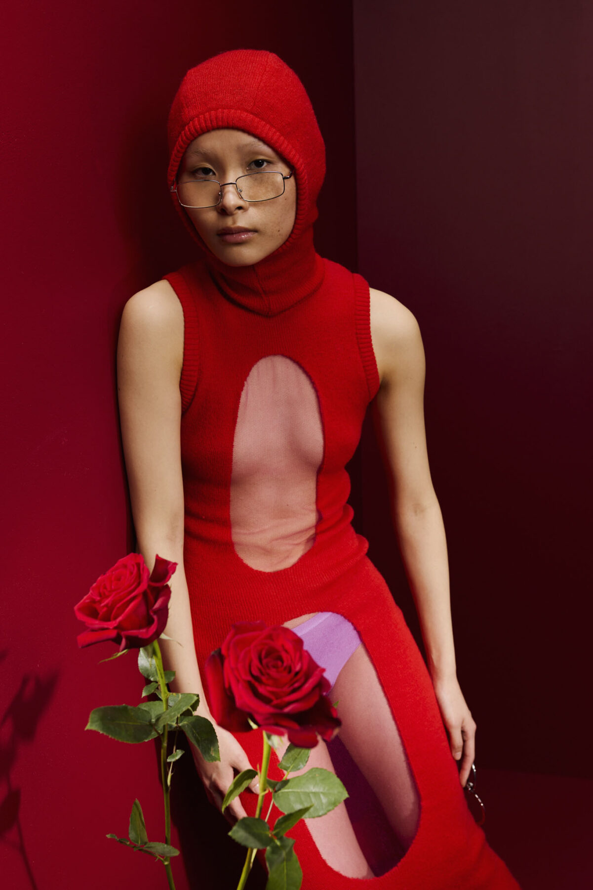 Model wearing Aalto University graduate collection