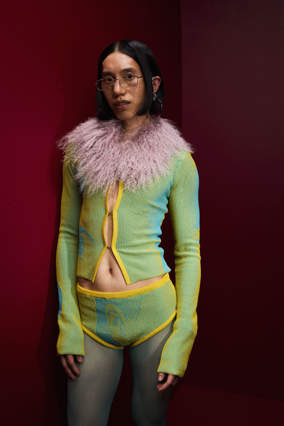 Model wearing Aalto University graduate collection