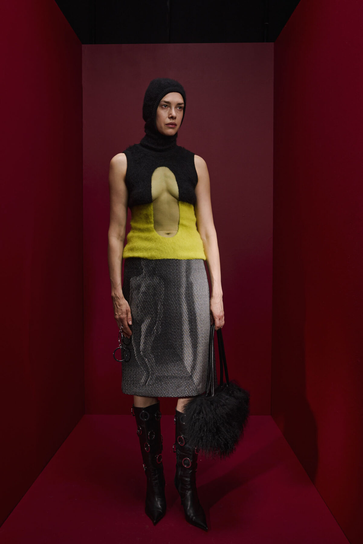 Model wearing Aalto University graduate collection