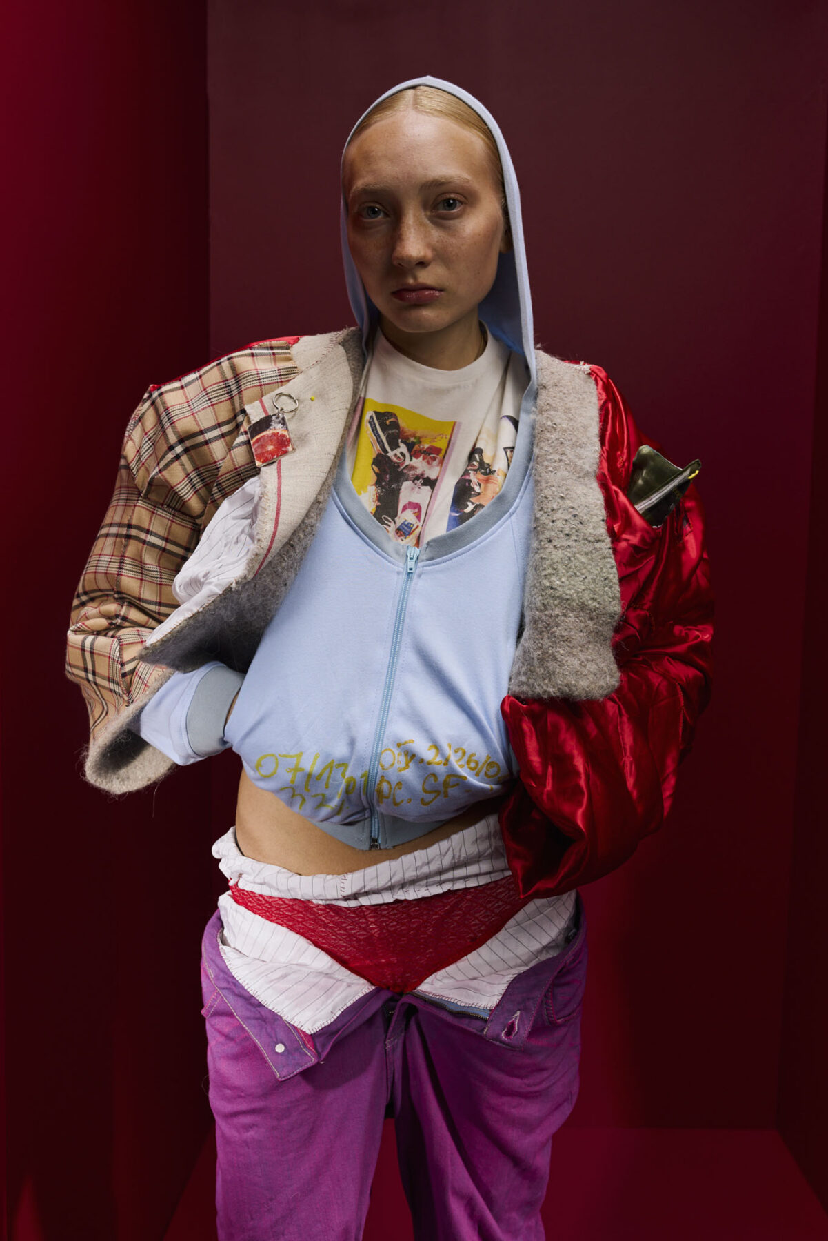 Model wearing Aalto University graduate collection
