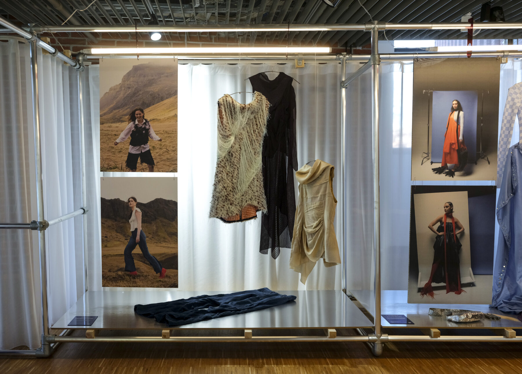 Aalto University graduate collection on display in Aalto University graduate exhibition.