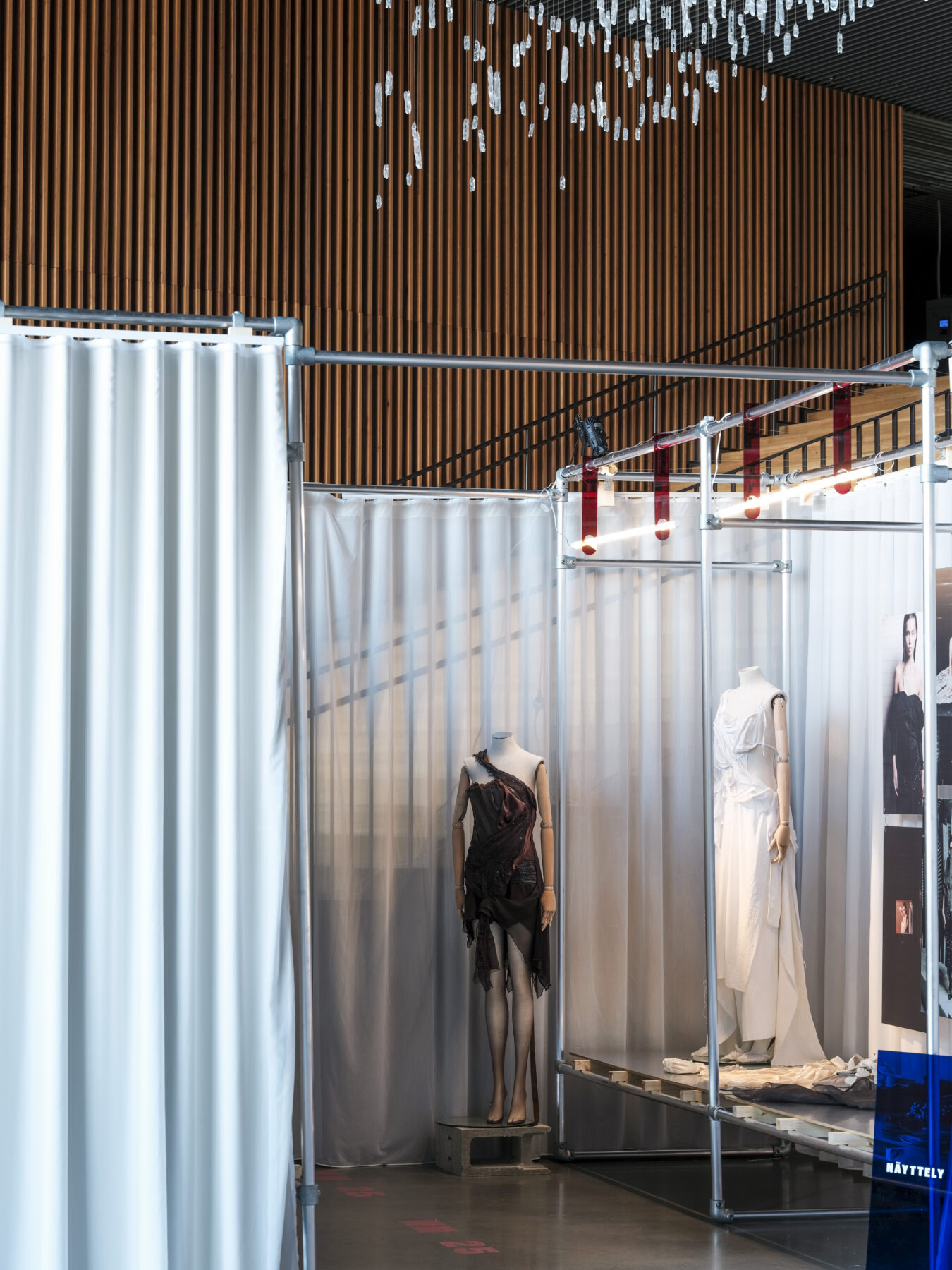 Aalto University graduate collection on display in Aalto University graduate exhibition.